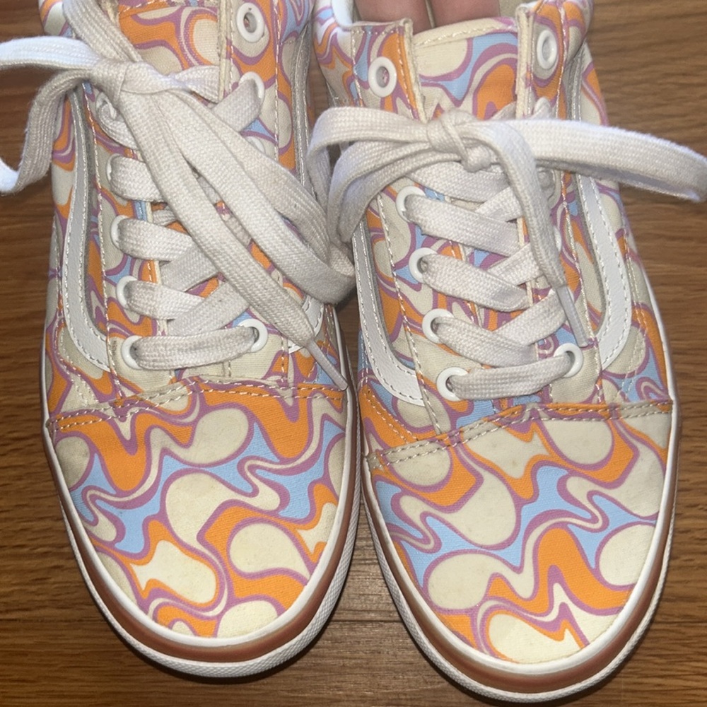 Vans Orange and Purple Platform Sneakers Retro Style - Picture 7 of 8